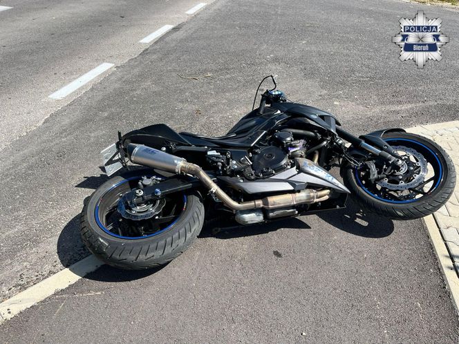 Wypadek motocyklisty i dziecka na rowerze