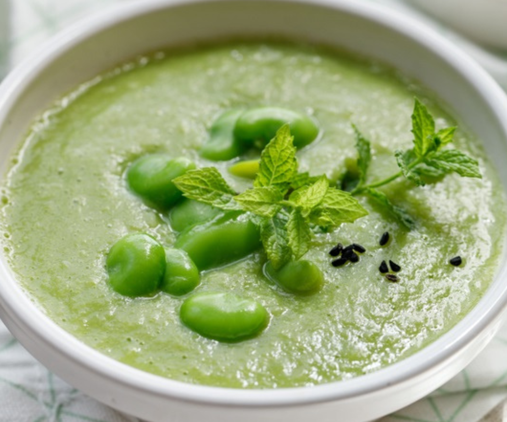 Krem z bobu i mięty