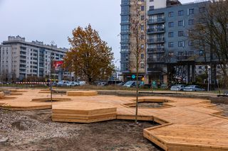 Tak powstaje park nad tunelem POW. Sadzą już drzewa