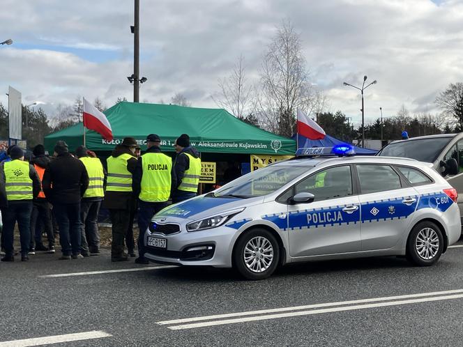 Protest rolników w Kujawsko-Pomorskiem. Zdjęcia z okolic Aleksandrowa Kujawskiego