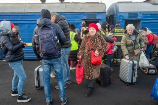 Ukraina. Pociąg z Lwowa z ukraińskimi uchodźcami
