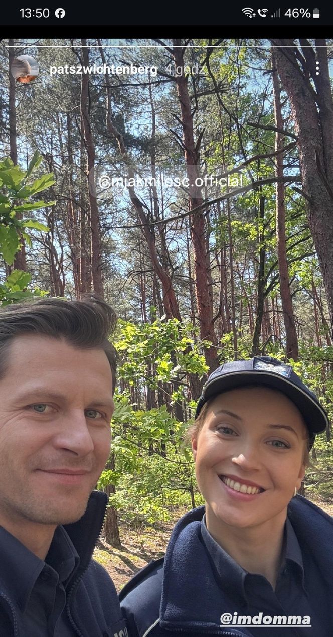 	M jak miłość nowy sezon. Adam Karski (Patryk Szwichtenberg), Natalka (Dominika Suchecka) na planie
