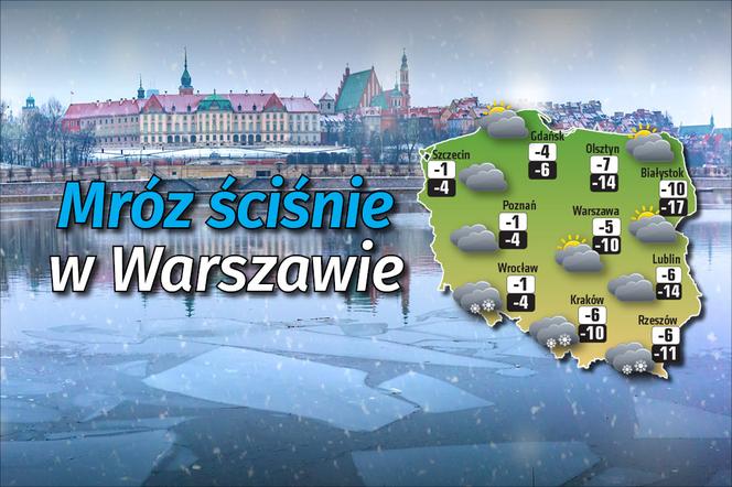 Pogoda - Mróz ściśnie w Warszawie