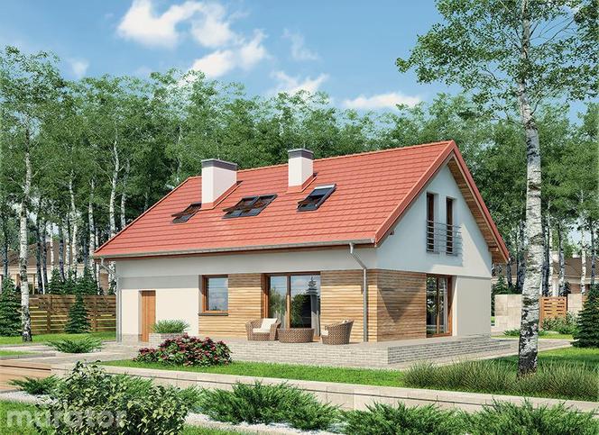 Projekt domu M201 Senne marzenie (etap I) od Muratora - wizualizacja od strony ogrodu