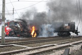 Pożar wagonów pociągów w Białymstoku 
