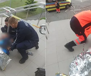 Policjanci ratowali życie 30-latka na schodach komendy! Doznał poważnego krwotoku