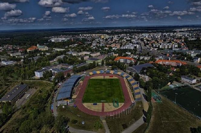 Stadion przy ul. Bema w Toruniu - widok z lotu ptaka