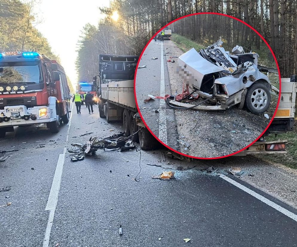 Dramat na drodze. Osobówka rozerwana na strzępy! Dwie osoby w szpitalu.