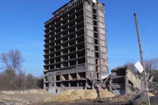 Wyburzanie Szkieletora w Sosnowcu