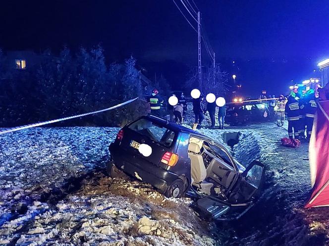wypadek w Parszowie 11.02.2022