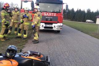 Kolizja motocyklisty z psem