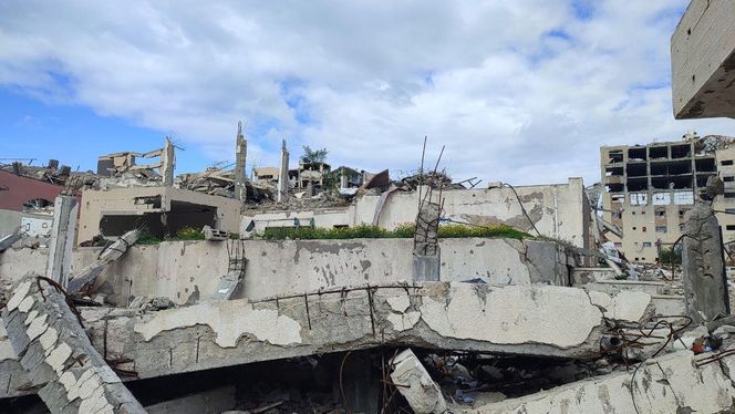 Zbombardowane budynki Gazy