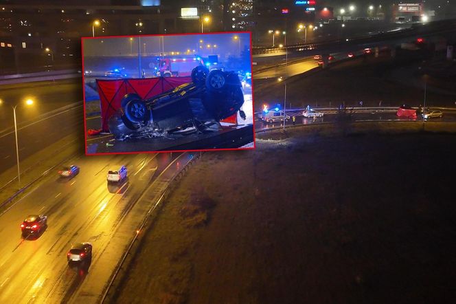 Matka nie żyje, w aucie dzieci. Śmiertelne dachowanie w Warszawie