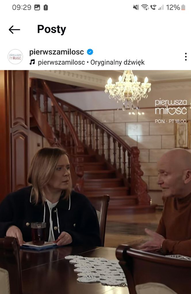 Pierwsza miłość odc. 4030. Edward Stryjeński (Marek Siudym), Marysia (Aneta Zając)