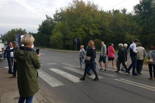 Blokada drogi przed wysypiskiem śmieci w Sosnowcu 