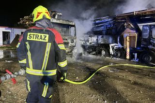 Nocny dramat pod Warszawą. Spłonęły dwie ciężarówki