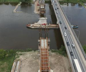 Budowa mostu na Wiśle w Sandomierzu. Maj 2024