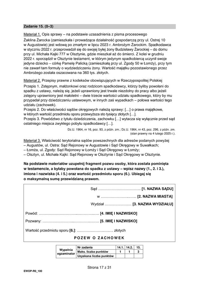 Matura 2025: WOS poziom rozszerzony 13.05.2025. ARKUSZE CKE [Formuła 2015]	