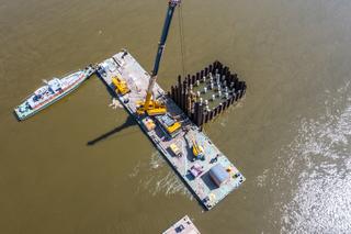 Budowa kładki na Pragę - lipiec 2022