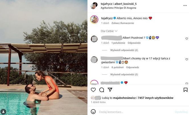 Olga Frycz i Albert Kosiński w basenie