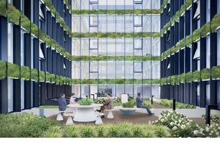 Wizualizacja biurowca Tischnera Office Park w Krakowie