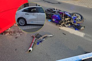 Nie żyje motocyklista. Nie miał szans w zderzeniu z osobówką