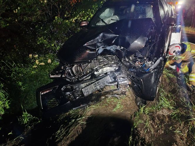 Kierujący BMW wjechał w drzewo
