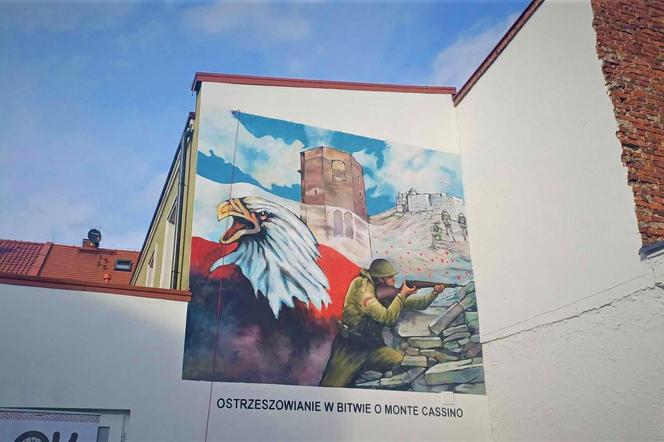 Odsłonięcie muralu upamiętniającego żołnierzy spod Monte Cassino 