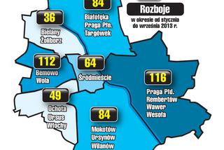 Warszawa - rozboje (okres od stycznia do września 2013 r.)