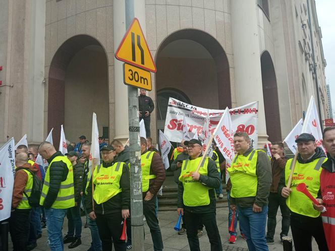 Protest górników w Warszawie