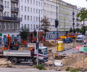 Budowa tramwaju na ul. Rakowieckiej w Warszawie