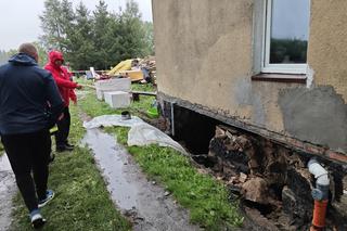 Uszkodzony budynek w Dalewie 