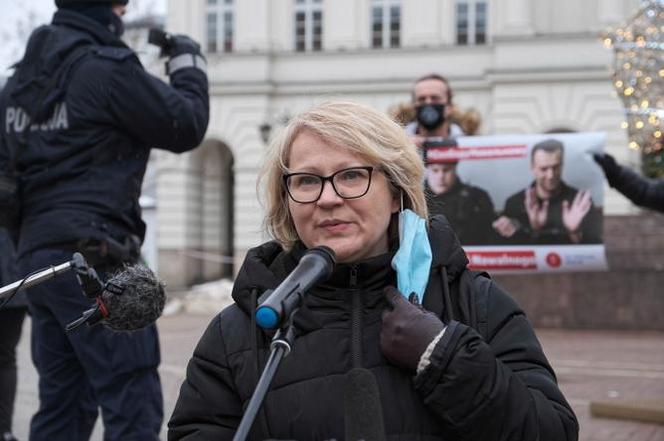 Warszawa. Akcja solidarnościowa z Nawalnym