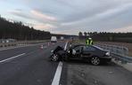 Groźny wypadek na autostradzie A1 w powiecie świeckim. Ranna kobieta! [ZDJĘCIA]