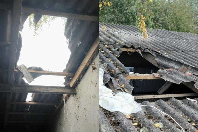 Balon z kontrabandą spadł na dach garażu. Policja bada sprawę