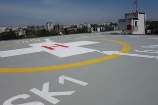 Widok z lądowiska dla helikopterów na szczycie nowego budynku SPSK nr 1 w Lublinie