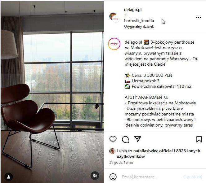 Karolina Pisarek sprzedaje apartament za 3,5 miliona 