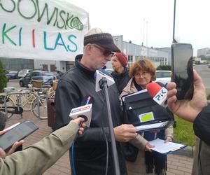 Konferencja prasowa obrońców Wrzosowiska