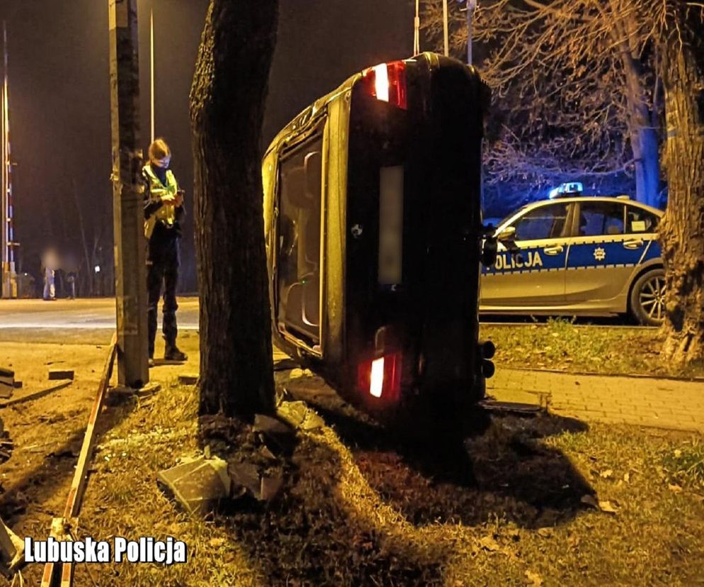 Skwierzyna: Zaliczył dachowanie, uciekł z miejsca wypadku, ale kara go dosięgła