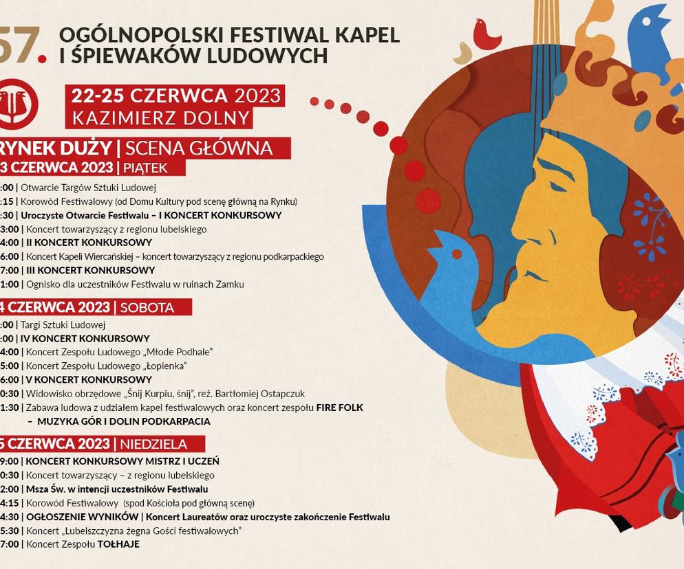  57. Ogólnopolski Festiwal Kapel i Śpiewaków Ludowych – plakat wydarzenia 