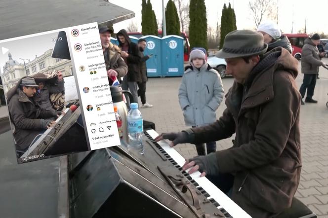Ludzie z Ukrainy przekraczają granicę, a on gra na pianinie. WZRUSZENIE gwarantowane