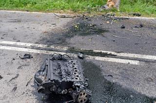   Tragiczny wypadek pod Węgorzewem. Samochód rozpadł się na pół. Kierowca zginął na miejscu