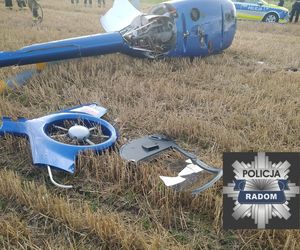 Wypadek śmigłowca na Mazowszu. Dwie osoby trafiły do szpitala