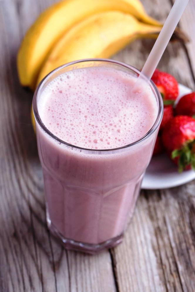 Smoothie bananowo-truskawkowe z octem balsamicznym