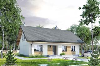 Dom parterowy z dachem dwuspadowym. Projekt M217 Samotna gwiazda z kolekcji Muratora