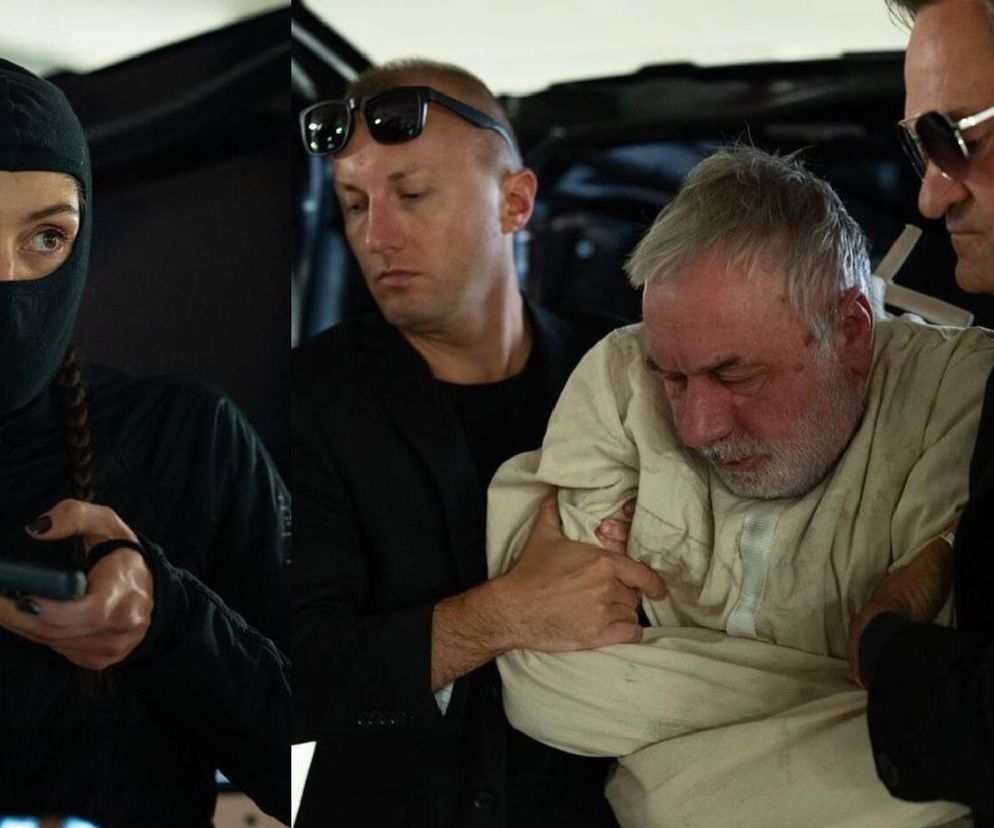 Celina w kominiarce trzyma telefon, planując przemycenie Andrzeja, oszusta w kaftanie bezpieczeństwa, do Włoch. Jest on eskortowany przez dwóch mężczyzn w ciemnych ubraniach i okularach. Więcej o tym na Super Seriale.