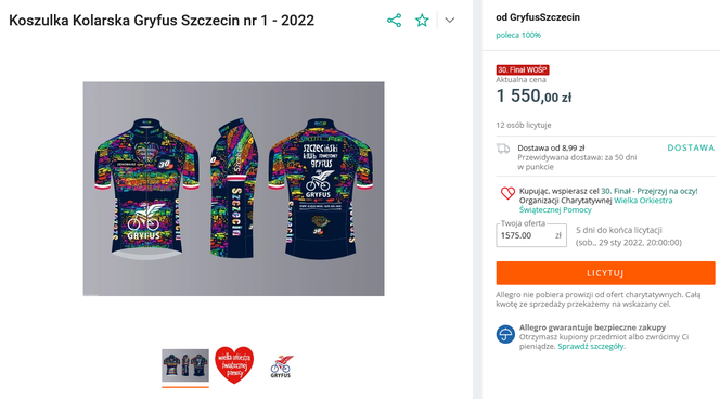 Koszulka Kolarska Gryfus Szczecin