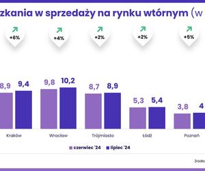 Ceny mieszkań z rynku wtórnego - lipiec 2024 [RAPORT]