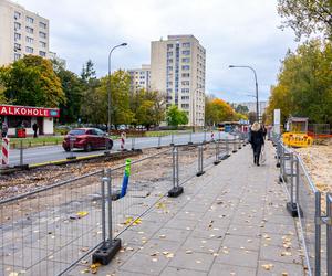 Budowa tramwaju na Stegny w październiku 2023