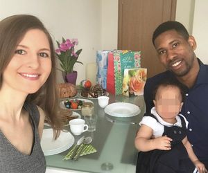 Żona Wilfredo Leona z dzieckiem